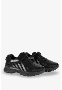 Casu - Czarne buty sportowe na rzep casu 19-11-21-m-sz. Zapięcie: rzepy. Kolor: czarny, wielokolorowy, szary