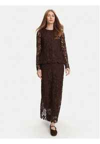 Bruuns Bazaar Bluzka Sago Wini BBW4516 Czarny Slim Fit. Kolor: czarny. Materiał: syntetyk #4