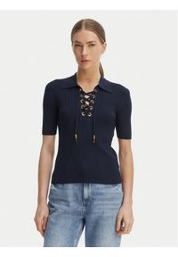 MICHAEL Michael Kors Bluzka MS661FZ5ZV Granatowy Slim Fit. Kolor: niebieski. Materiał: syntetyk, wiskoza #1