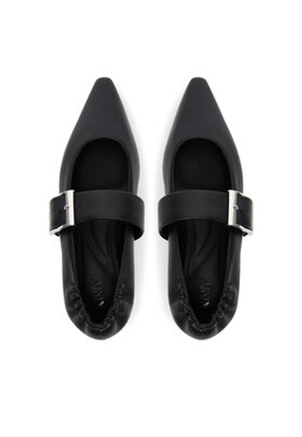DKNY Baleriny Cormic K3501170 Czarny. Kolor: czarny. Materiał: skóra