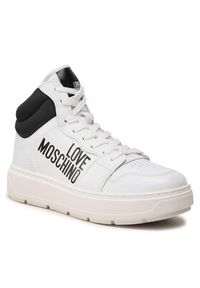 Love Moschino - LOVE MOSCHINO Sneakersy JA15284G1GIAC10A Biały. Kolor: biały. Materiał: skóra