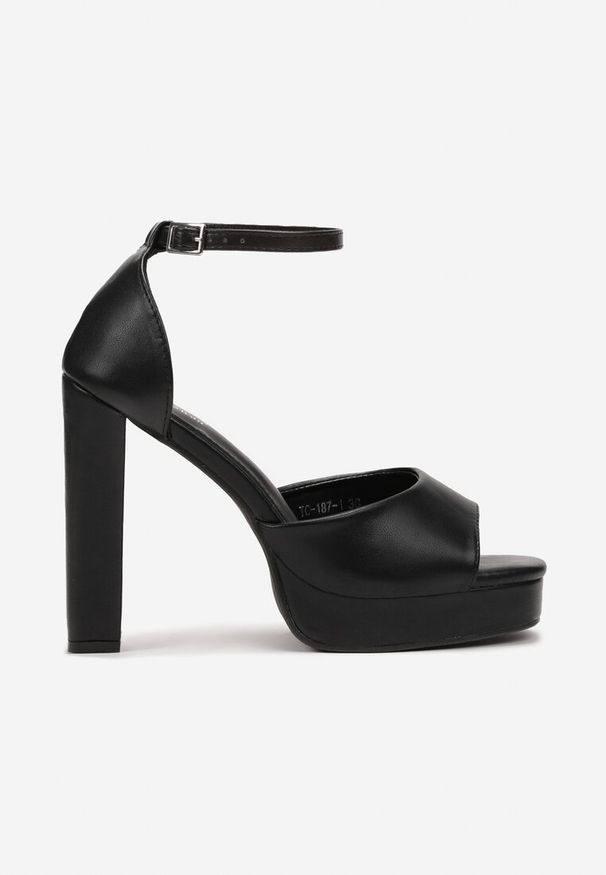 Renee - Czarne Sandały na Platformie i Słupku Alyteia. Kolor: czarny. Obcas: na platformie