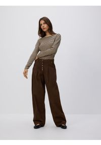 Reserved - Jeansy barrel z zakładkami - dark grey jeans