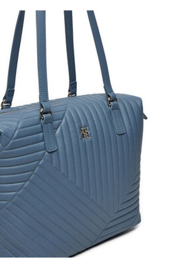 TOMMY HILFIGER - Tommy Hilfiger Torebka Poppy Reform Tote Qu AW0AW17013 Niebieski. Kolor: niebieski. Materiał: skórzane