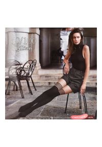 Czarne Rajstopy Damskie Z Paseczkami Armodo. Kolor: czarny #1