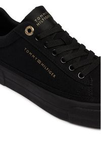 TOMMY HILFIGER - Tommy Hilfiger Sneakersy Th Foxing Platform Canvas FW0FW09480 Czarny. Kolor: czarny. Materiał: materiał. Obcas: na platformie #4
