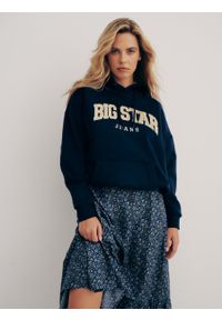Big-Star - Spódnica damska midi z motywem kwiatowym Fiorda 401. Okazja: na co dzień. Kolor: niebieski. Materiał: materiał, wiskoza. Wzór: kwiaty. Styl: elegancki, casual #1