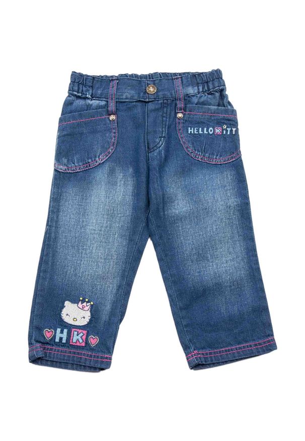 Hello Kitty Spodnie dla dzieci - Komfort i Styl. Kolor: fioletowy. Materiał: bawełna. Wzór: motyw z bajki