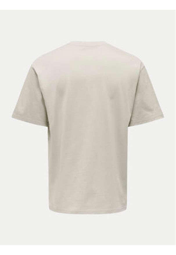Only & Sons T-Shirt Fred 22022532 Beżowy Relaxed Fit. Kolor: beżowy. Materiał: bawełna