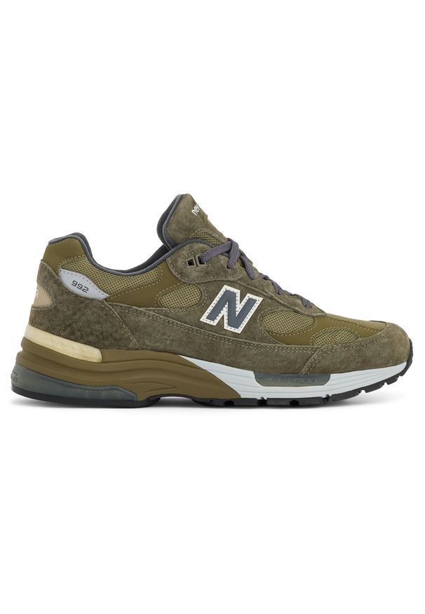 Buty unisex New Balance U992GL - zielone. Kolor: zielony. Materiał: syntetyk, materiał, zamsz, guma. Szerokość cholewki: normalna