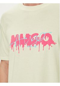 Hugo T-Shirt Decation 50515282 Écru Regular Fit. Materiał: bawełna