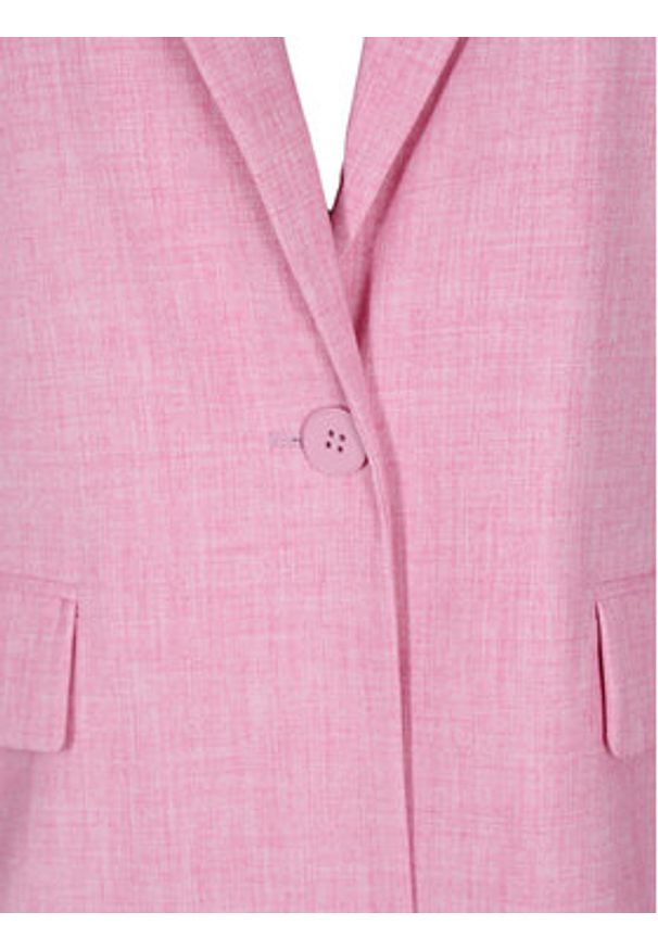 Zizzi Marynarka M90007A Różowy Regular Fit. Kolor: różowy. Materiał: syntetyk