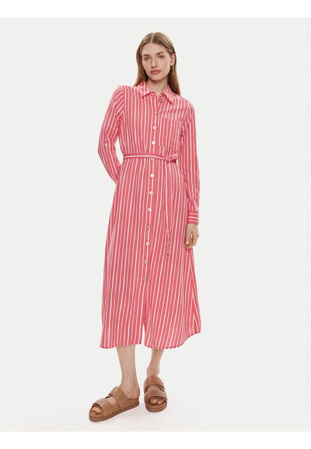 Vero Moda Sukienka koszulowa Ilisa 10306597 Różowy Regular Fit. Kolor: różowy. Materiał: bawełna. Typ sukienki: koszulowe