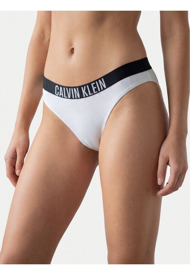 Calvin Klein Swimwear Dół od bikini LV00Q61240 Biały. Kolor: biały. Materiał: syntetyk
