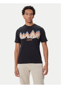 Napapijri T-Shirt Fiemme NP0A88T5 Czarny Regular Fit. Kolor: czarny. Materiał: bawełna