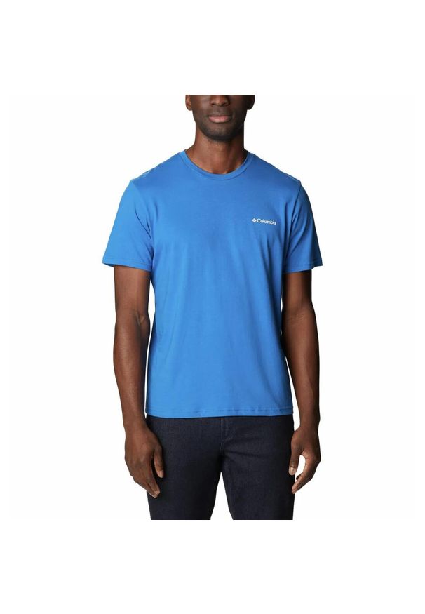 columbia - Koszulka Turystyczna Męska Columbia Rapid Ridge Back Graphic Tee II T-Shirt. Kolor: niebieski
