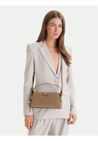 Calvin Klein Torebka Emblem Trio Top Handle Camera Ba LV04F3370G Beżowy. Kolor: beżowy. Materiał: skórzane #1