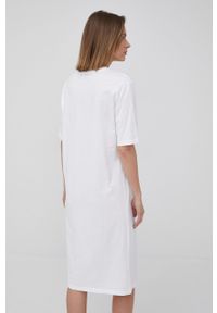 Armani Exchange sukienka bawełniana 3LYA90.YJ6VZ kolor biały mini oversize. Kolor: biały. Materiał: bawełna. Długość rękawa: krótki rękaw. Typ sukienki: oversize. Długość: mini #2
