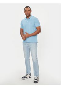 TOMMY HILFIGER - Tommy Hilfiger Polo 1985 MW0MW17771 Niebieski Slim Fit. Typ kołnierza: polo. Kolor: niebieski. Materiał: bawełna