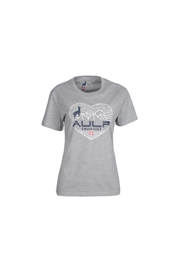 Aulp - Koszulka damska AULP ROSSI bawełniana oddychająca luźny krój. Typ kołnierza: polo. Kolor: szary. Materiał: bawełna. Długość rękawa: krótki rękaw. Długość: krótkie. Styl: klasyczny, sportowy