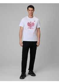 4f - 4F Koszulka kibica męska - biała S. Kolor: biały. Materiał: dzianina, bawełna, materiał. Styl: sportowy #2