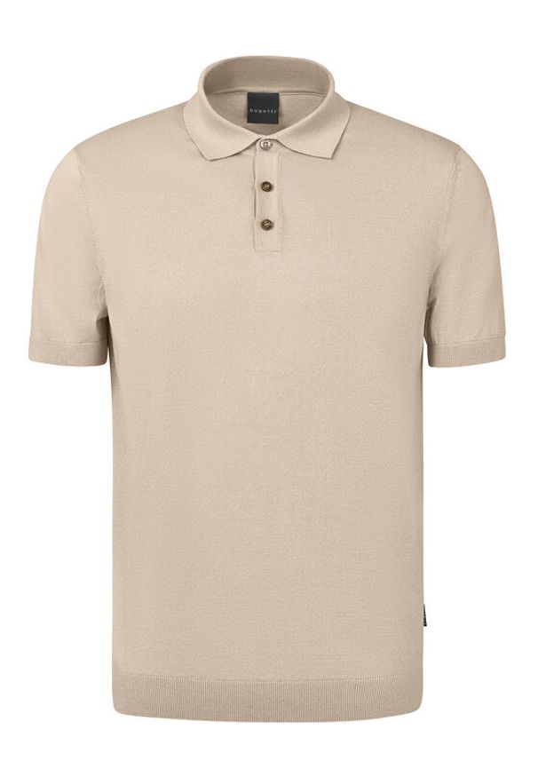 Bugatti Polo 7100-75522C Beżowy Regular Fit. Typ kołnierza: polo. Kolor: beżowy. Materiał: bawełna