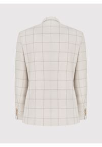 Pako Lorente - PAKO LORENTE – Beżowa marynarka męska w kratę Windowpane. Kolor: beżowy. Materiał: tkanina. Wzór: kratka. Styl: elegancki