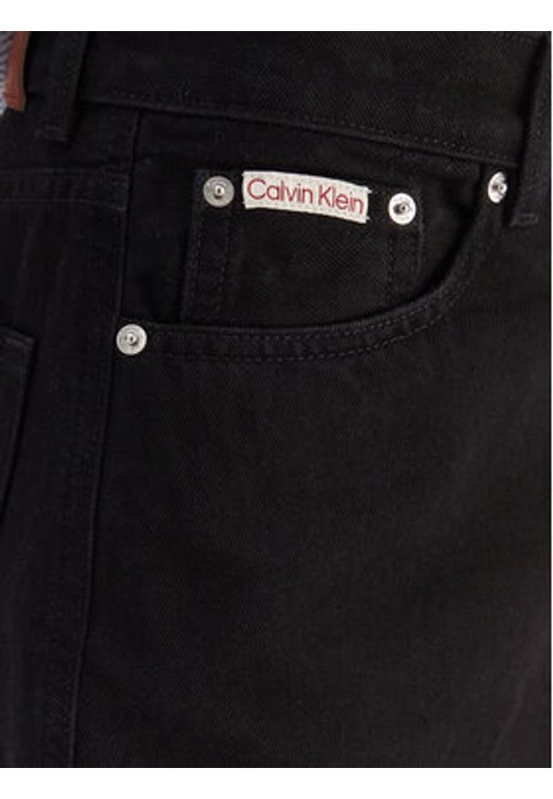 Calvin Klein Jeans Spódnica jeansowa LV047D777G Czarny Regular Fit. Kolor: czarny. Materiał: bawełna