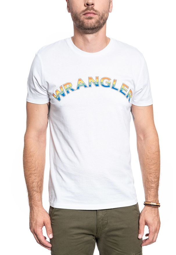 Wrangler - MĘSKI T-SHIRT WRANGLER SS RAINBOW TEE WHITE W7F2D3989 112131799