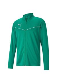 Puma - Męska Poliestrowa Kurtka Treningowa TeamRISE. Kolor: zielony. Materiał: poliester