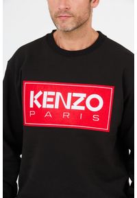 Kenzo - KENZO Czarna bluza męska z aplikacją z logo. Kolor: czarny. Wzór: aplikacja #3