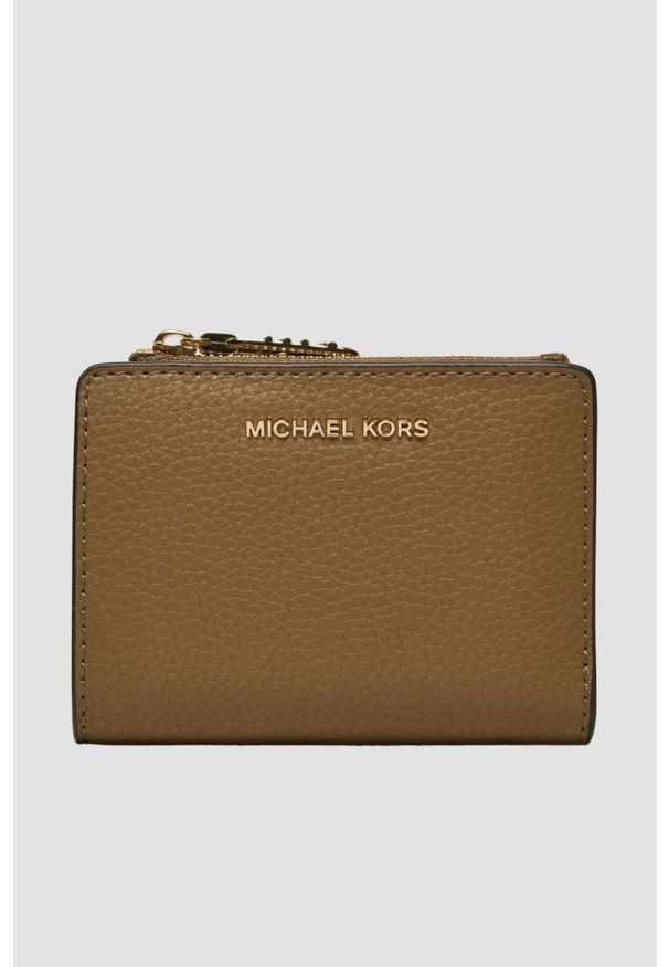 Michael Kors - MICHAEL KORS Brązowy portfel skórzany. Kolor: brązowy. Materiał: skóra