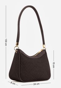 Born2be - Brązowa Elegancka Torebka Bagietka na Ramię z Dodatkowym Paskiem Phalese. Kolor: brązowy. Wzór: gładki. Styl: elegancki. Rodzaj torebki: na ramię #5