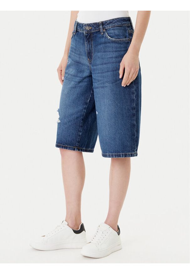 Guess Jeans Szorty jeansowe W5YD1D D5R22 Niebieski Regular Fit. Kolor: niebieski. Materiał: bawełna