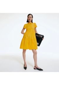 Reserved - Koszulowa sukienka - Żółty. Kolor: żółty. Typ sukienki: koszulowe