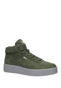Big-Star - zielone sneakersy trampki sznurowane big star bb274648. Kolor: zielony. Materiał: materiał. Szerokość cholewki: normalna #1