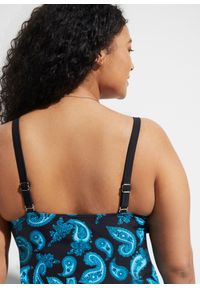 bonprix - Top tankini. Kolor: czarny. Długość rękawa: na ramiączkach. Wzór: nadruk #2