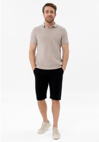 Volcano - Szorty chino z paskiem P-OXY. Okazja: na co dzień. Kolor: czarny. Materiał: elastan, włókno, bawełna, materiał. Długość: krótkie. Styl: casual, elegancki, klasyczny #1