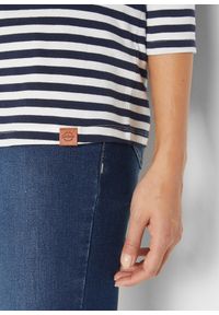 bonprix - Shirt z długim rękawem i guzikami, oversized. Kolor: niebieski. Długość rękawa: długi rękaw. Długość: długie. Wzór: paski #2