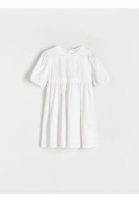 Reserved - Sukienka z kwiatowym wzorem - złamana biel. Materiał: bawełna. Wzór: kwiaty #1
