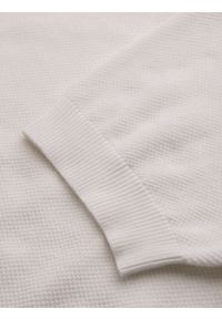 Ombre Clothing - Bawełniana koszulka męska polo ze strukturalnej dzianiny – złamana biel V4 - Rozmiar: XXL. Okazja: do pracy, na co dzień. Typ kołnierza: polo. Materiał: bawełna, dzianina. Długość: krótkie. Styl: casual, elegancki #3