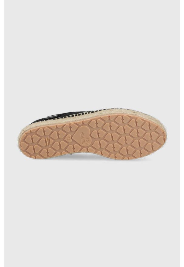 Love Moschino espadryle kolor czarny. Nosek buta: okrągły. Kolor: czarny. Materiał: guma. Obcas: na obcasie. Wysokość obcasa: niski