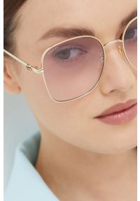 Gucci okulary przeciwsłoneczne damskie kolor fioletowy. Kolor: fioletowy. Wzór: geometria #4