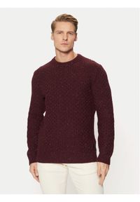 Tom Tailor Sweter 1044537 Bordowy Regular Fit. Kolor: czerwony. Materiał: syntetyk