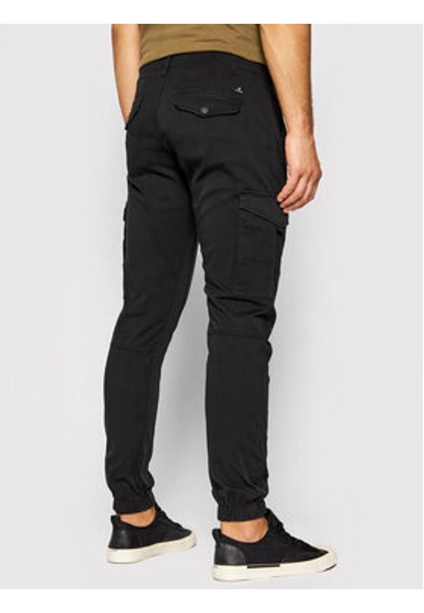 Jack & Jones - Jack&Jones Spodnie materiałowe Paul 12139912 Czarny Tapered Fit. Kolor: czarny. Materiał: bawełna