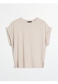 Sinsay - Koszulka z metalizowaną nicią - srebrny. Kolor: srebrny