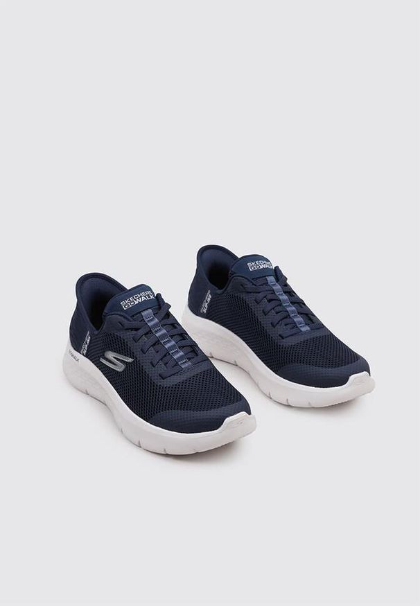 skechers - Damskie GO WALK FLEX GRAND ENTRY Slip-On Granatowy / Biały. Zapięcie: bez zapięcia. Kolor: niebieski, wielokolorowy, biały. Materiał: materiał