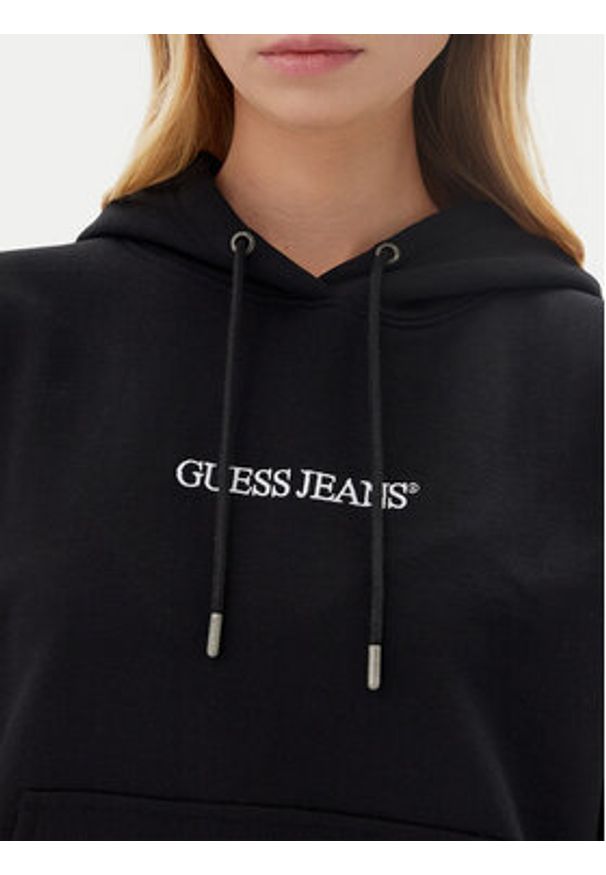 Guess Jeans Bluza W5RQ27 K68I4 Czarny Oversize. Kolor: czarny. Materiał: bawełna