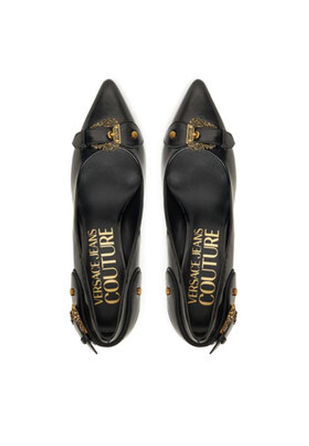 Versace Jeans Couture Szpilki 79VA3S56 ZSC35 Czarny. Kolor: czarny. Materiał: skóra. Obcas: na szpilce