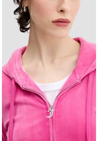Juicy Couture - JUICY COUTURE Różowa bluza damska Robertson Hoodie, Rozmiar M. Okazja: na co dzień. Kolor: różowy. Materiał: materiał. Styl: klasyczny, casual #3
